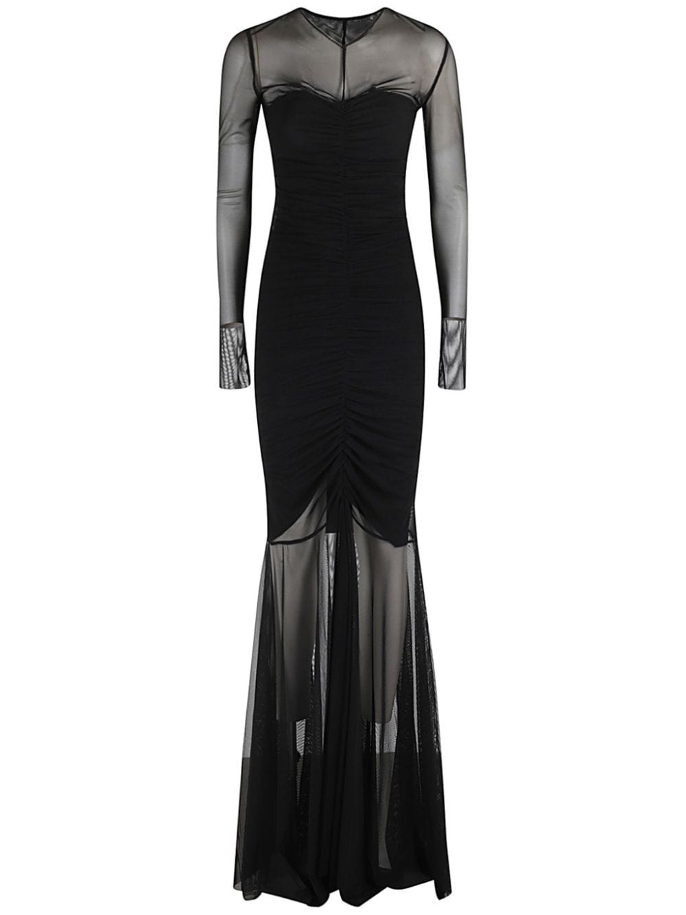 Norma Kamali shirred fishtail gown - Black von Norma Kamali