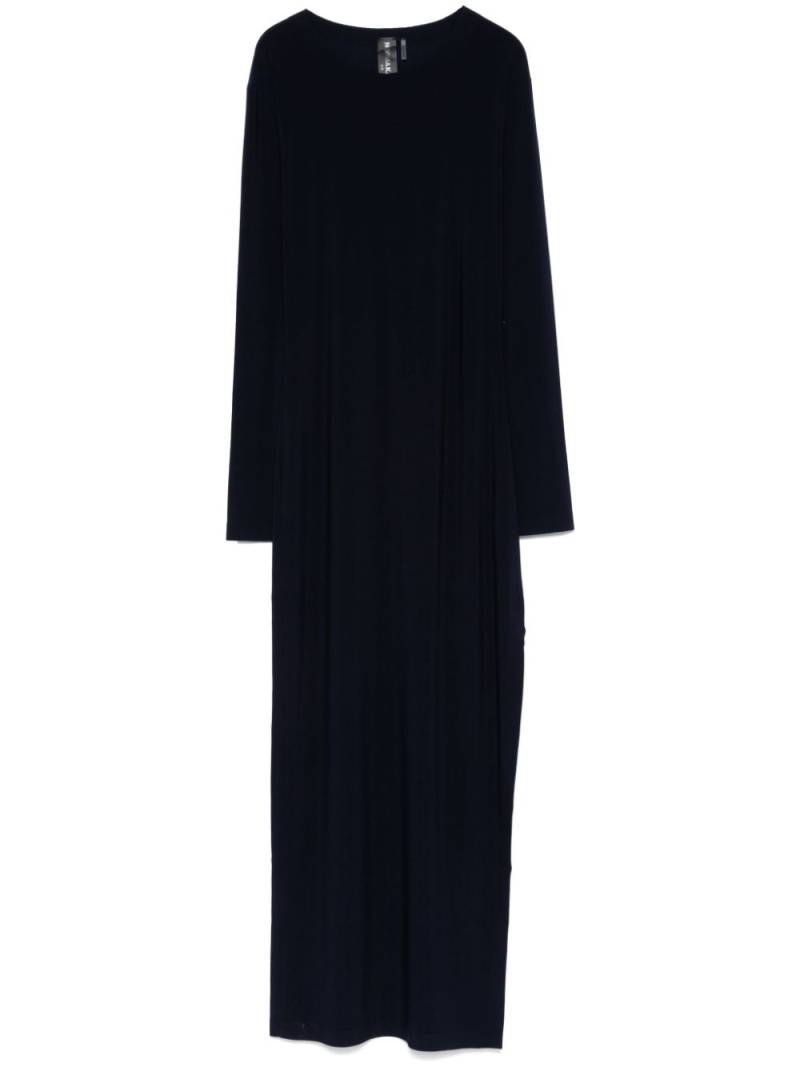 Norma Kamali side-slit crew-neck gown - Blue von Norma Kamali