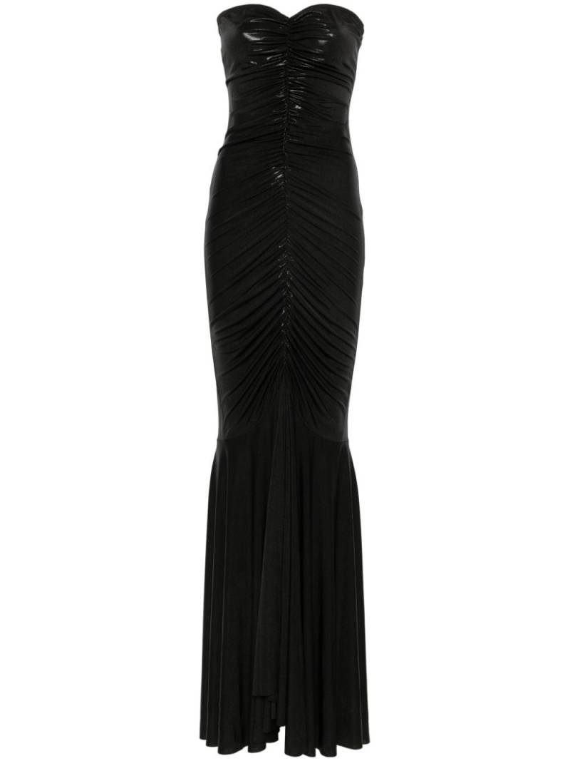 Norma Kamali strapless shirred gown - Black von Norma Kamali