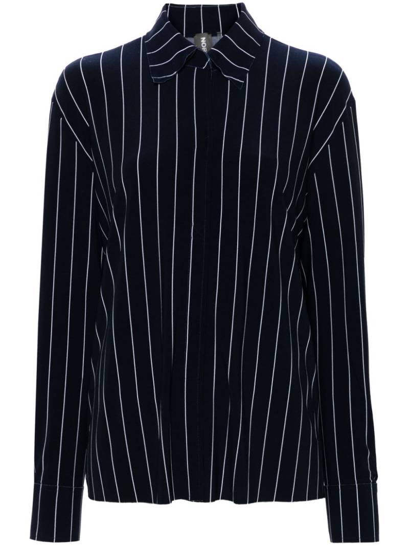 Norma Kamali striped jersey shirt - Blue von Norma Kamali