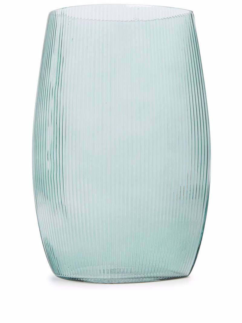 Normann Copenhagen Tide glass ribbed vase - Blue von Normann Copenhagen