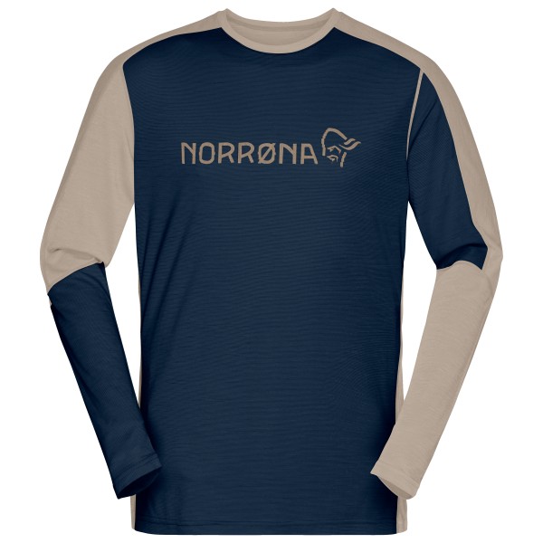 Norrøna - Falketind Equaliser Merino Round Neck - Merinoshirt Gr L;M;S;XL;XXL blau;oliv von Norrøna