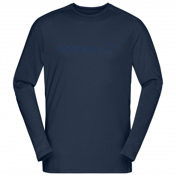 Norrøna - Falketind Equaliser Merino Round Neck - Merinoshirt Gr L blau von Norrøna