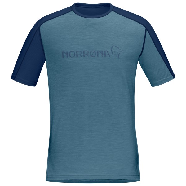 Norrøna - Falketind Equaliser Merino T-Shirt - Merinoshirt Gr L blau von Norrøna