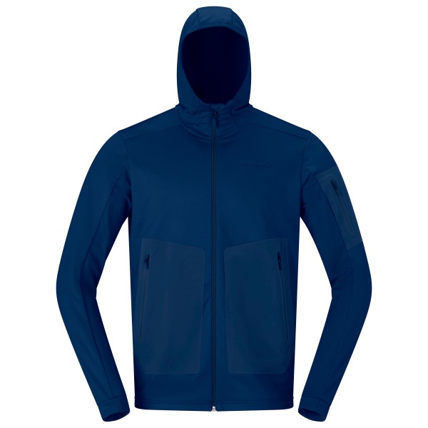 Norrøna - Falketind Warm2 Stretch Hood - Fleecejacke Gr L blau von Norrøna