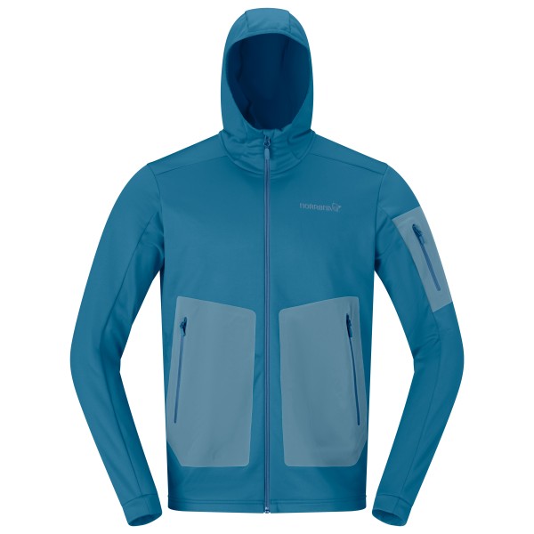 Norrøna - Falketind Warm2 Stretch Hood - Fleecejacke Gr L blau von Norrøna