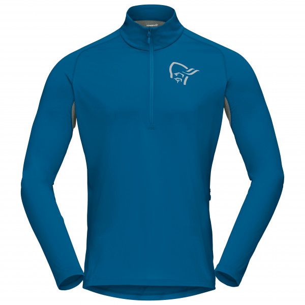 Norrøna - Fjørå Equaliser Long Sleeve Zip Top - Velotrikot Gr L blau von Norrøna