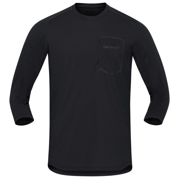 Norrøna - Skibotn Equaliser Merino 3/4 T-Shirt - Velotrikot Gr M schwarz von Norrøna