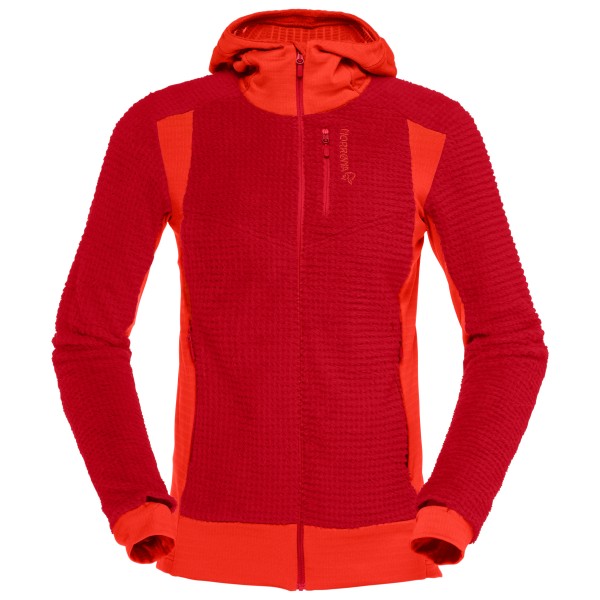 Norrøna - Women's Falketind Alpha120 Zip Hood - Fleecejacke Gr M rot von Norrøna