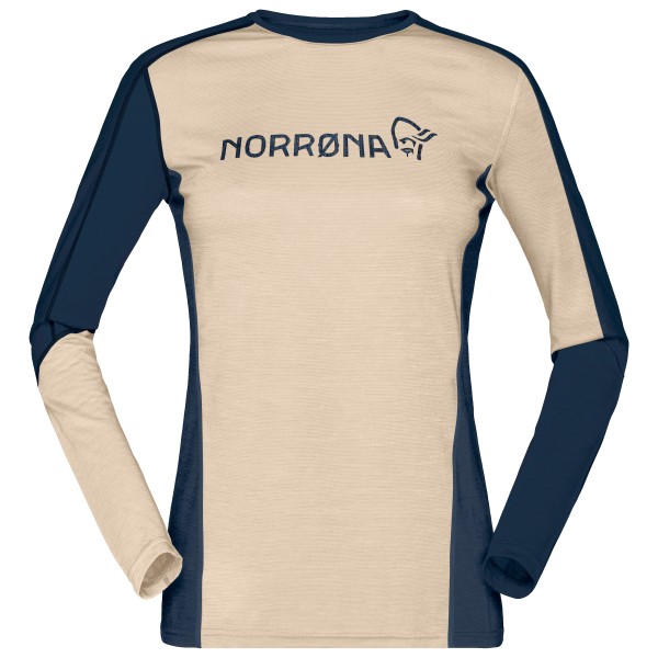 Norrøna - Women's Falketind Equaliser Merino Round Neck - Merinoshirt Gr L beige von Norrøna