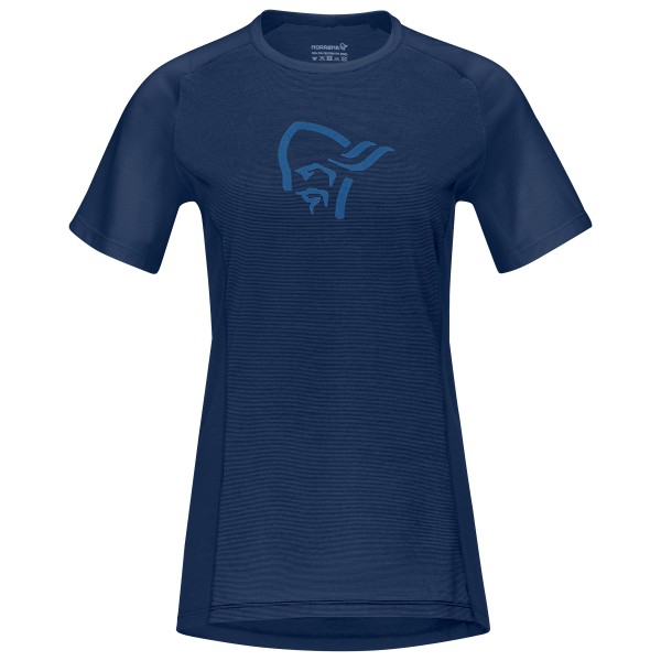 Norrøna - Women's Fjørå Wool T-Shirt - Velotrikot Gr L blau von Norrøna