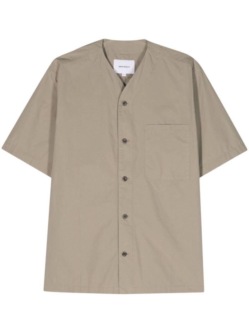 Norse Projects Erwin V-neck cotton shirt - Green von Norse Projects