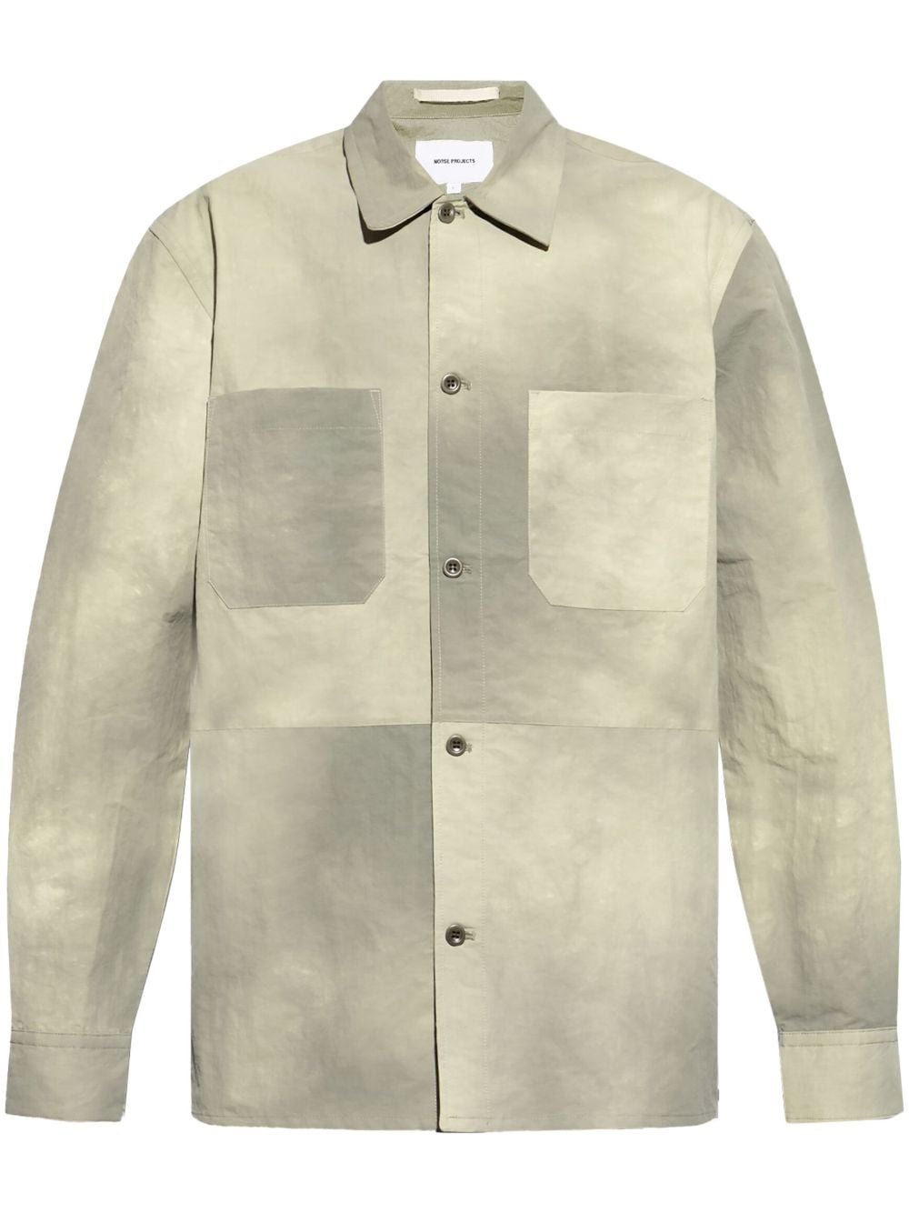 Norse Projects bleached-effect panelled shirt jacket - Green von Norse Projects