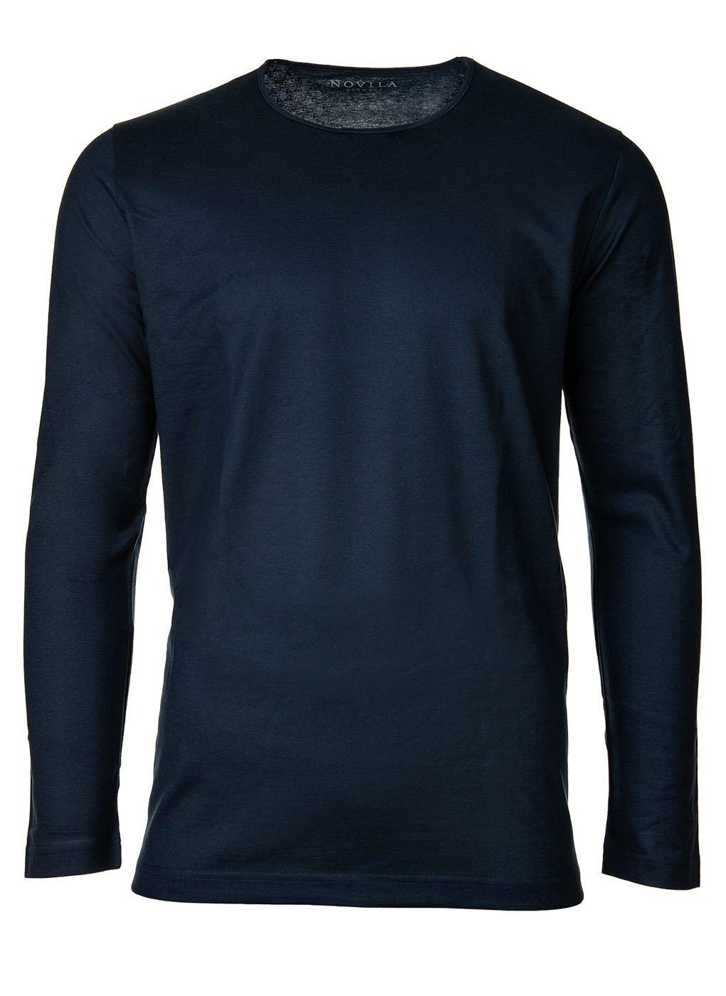 Longsleeve Bequem Sitzend Herren Blau XXL von Novila