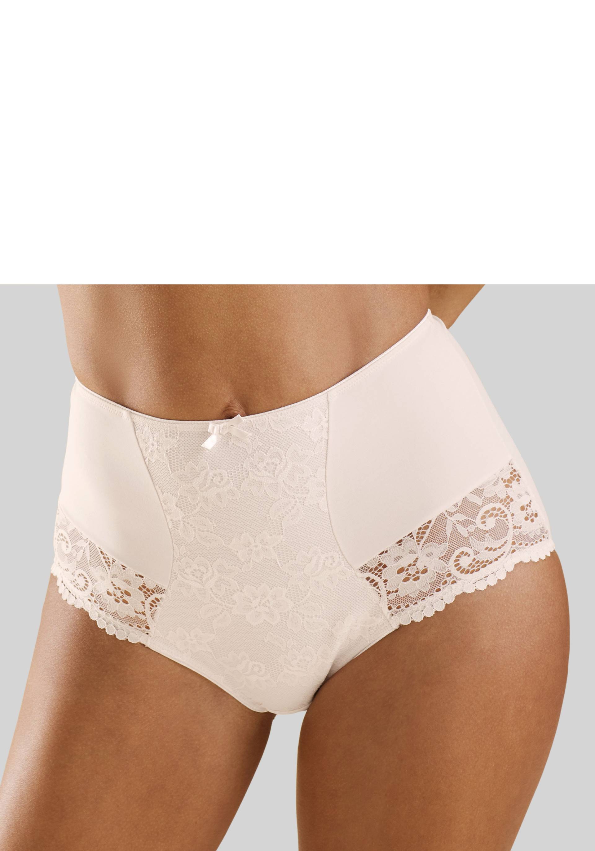 Nuance High-Waist-Panty, mit Spitzeneinsätzen von Nuance