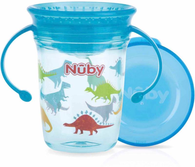 Nuby Kinderbecher »360° Trinklerntasse 240ml, türkis«, mit Handgriffen von Nuby