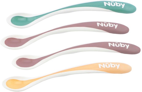 Nuby Kinderlöffel »Breilöffel Soft, 4er Set, pink«, (Set, 4 tlg.), mit Wärmesensor von Nuby