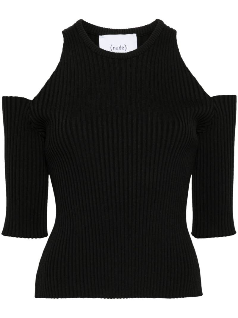 Nude open-shoulder ribbed jumper - Black von Nude