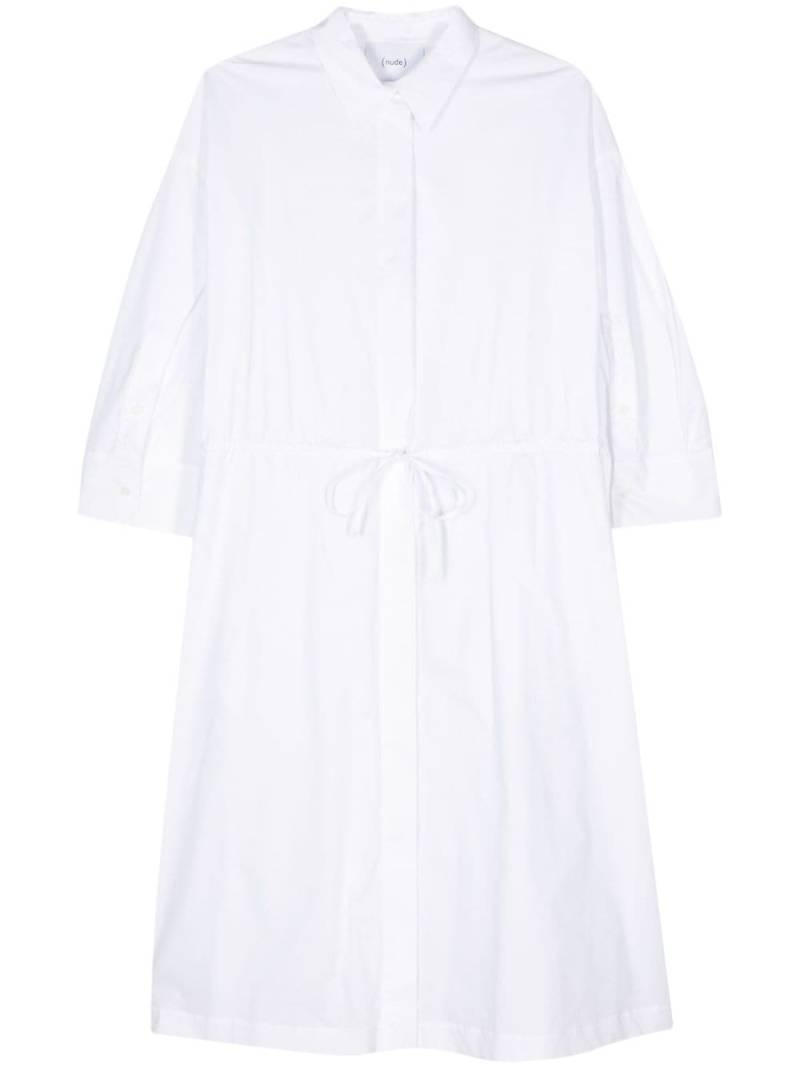 Nude poplin midi shirt dress - White von Nude