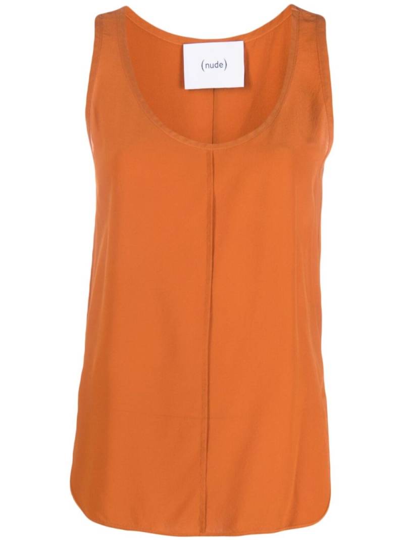 Nude round-neck silk tank top - Orange von Nude