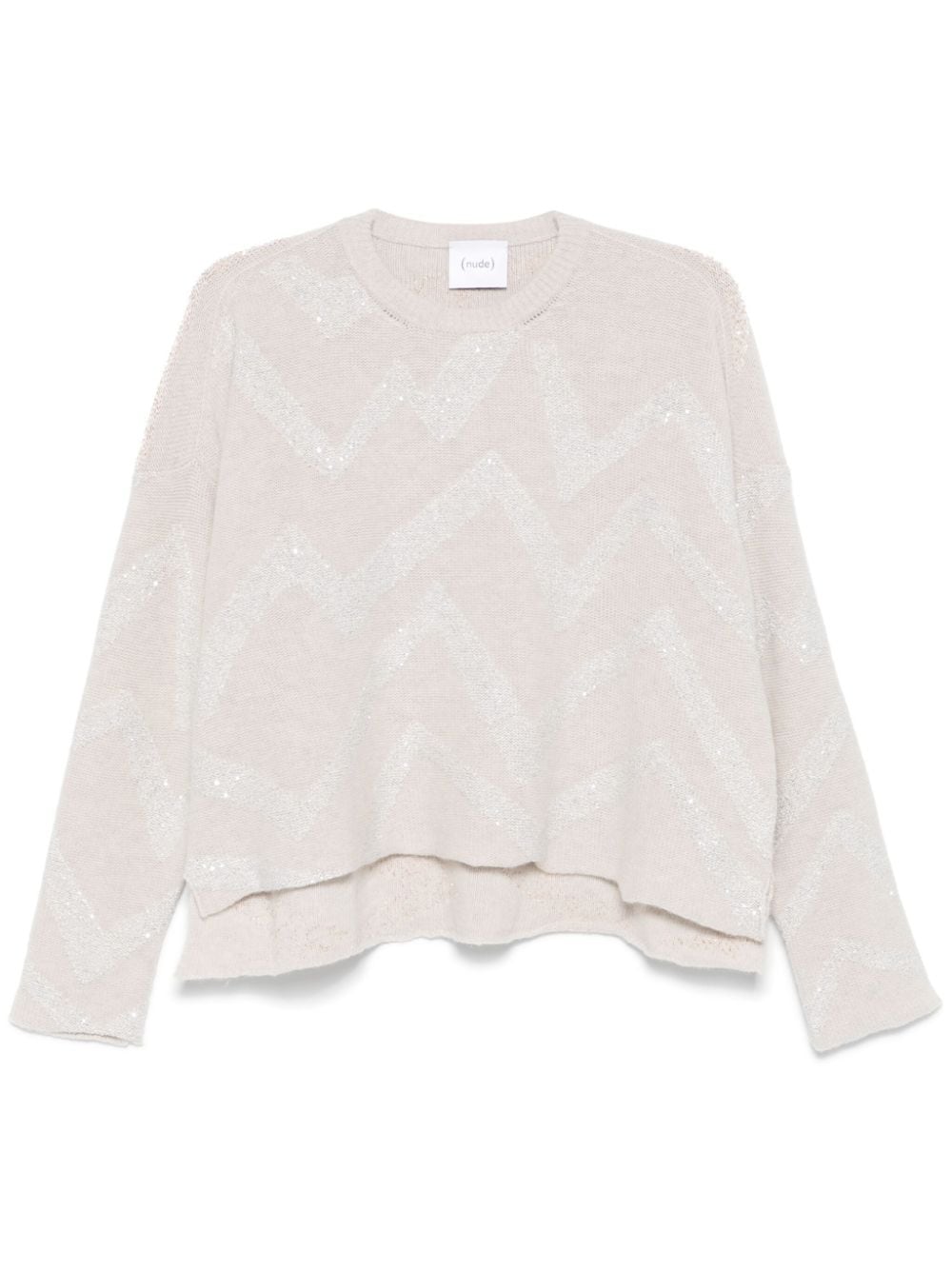 Nude sequin-embellished chevron-print sweater - Neutrals von Nude