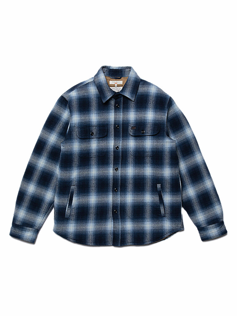 NUDIE JEANS Overshirt GLENN blau | L von Nudie Jeans