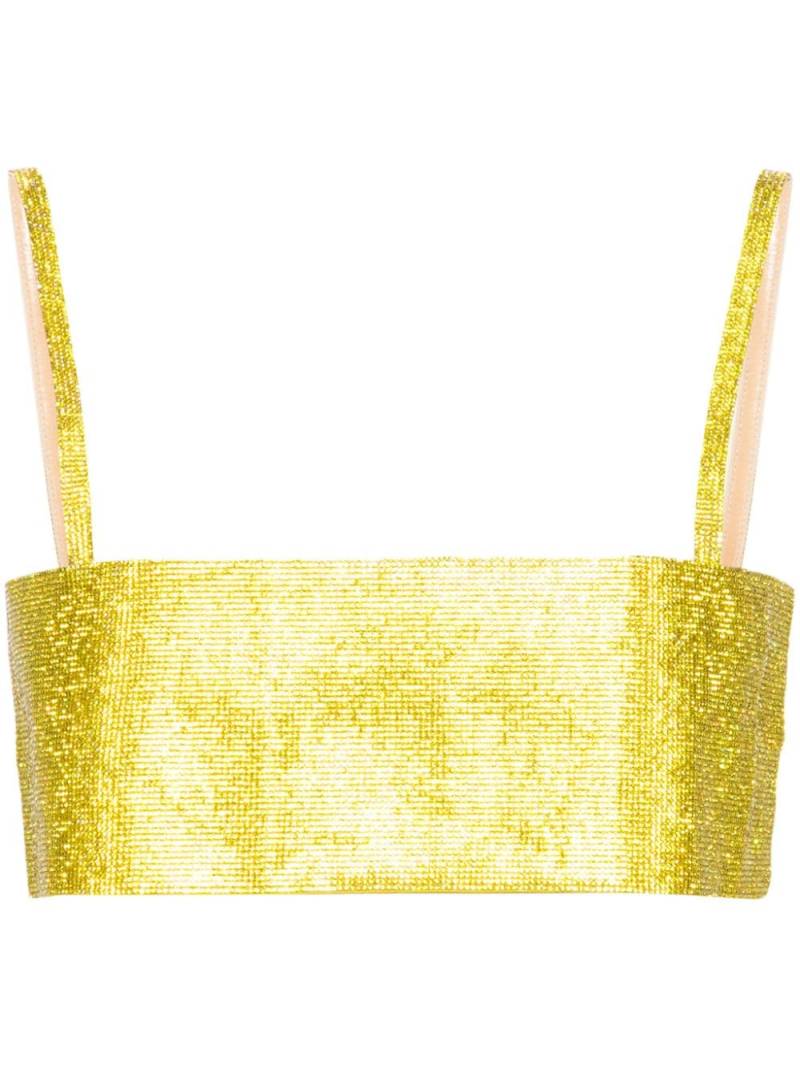 Nuè Charlotte rhinestone-embellished crop top - Yellow von Nuè