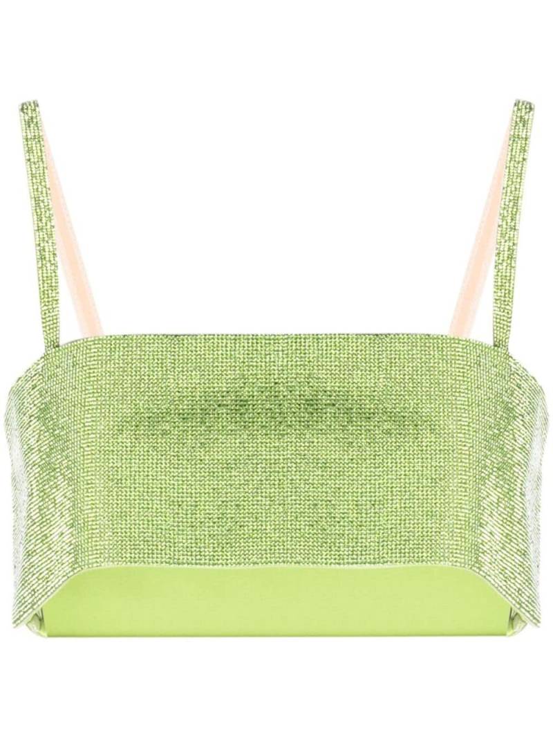 Nuè Charlotte rhinestone-embellished cropped top - Green von Nuè