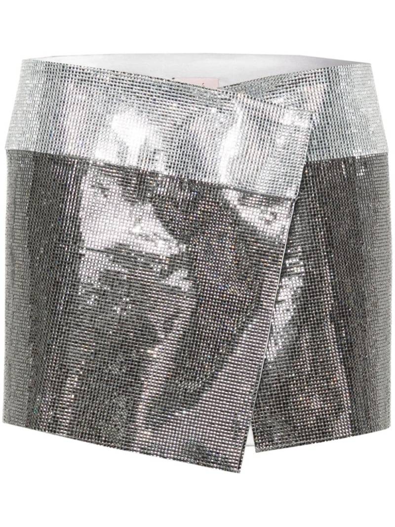 Nuè rhinestone-embellished mini skirt - Silver von Nuè