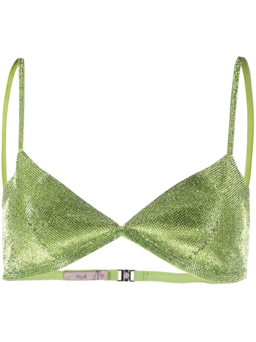 Nuè rhinestone-embellished silk bra top - Green von Nuè