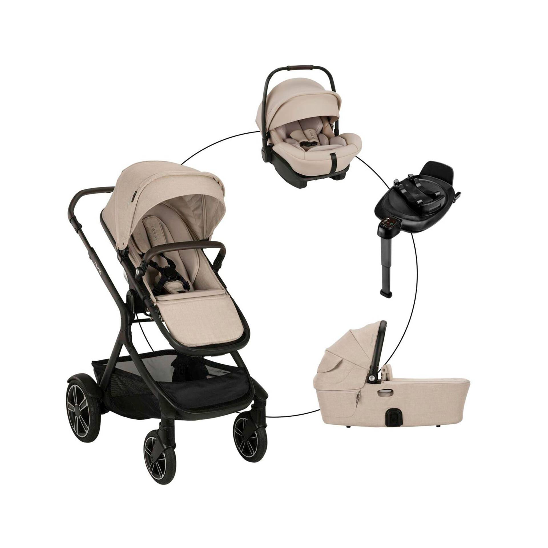 Kombikinderwagen Demi Next Travel-Set inkl. Babyschale Arra Next und Isofix-Basis Base Next von Nuna