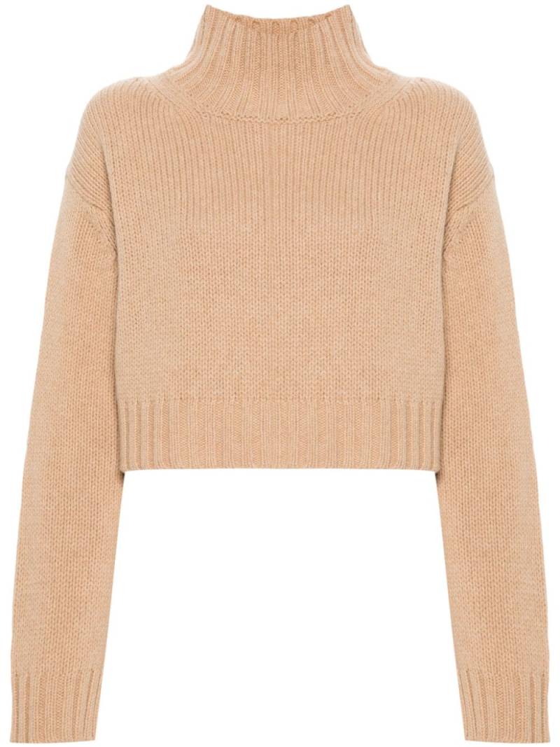 Nuur chevron-knit merino cashmere blend jumper - Neutrals von Nuur