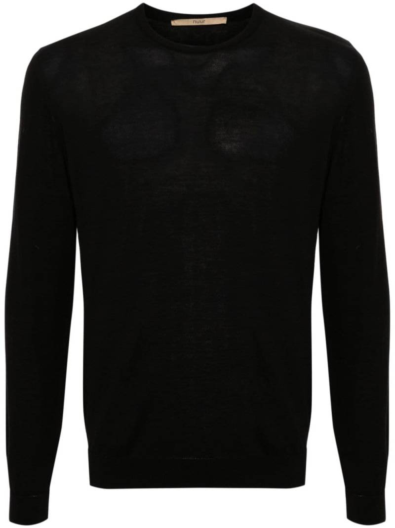 Nuur fine-knit cotton jumper - Black von Nuur