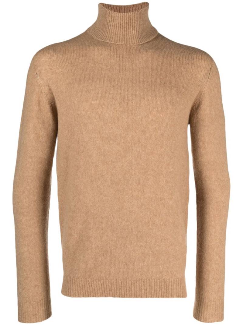 Nuur fine-knit roll-neck jumper - Brown von Nuur