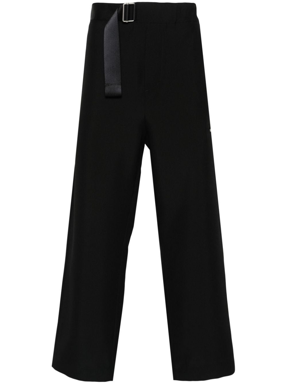 OAMC belted cotton straight-leg trousers - Black von OAMC