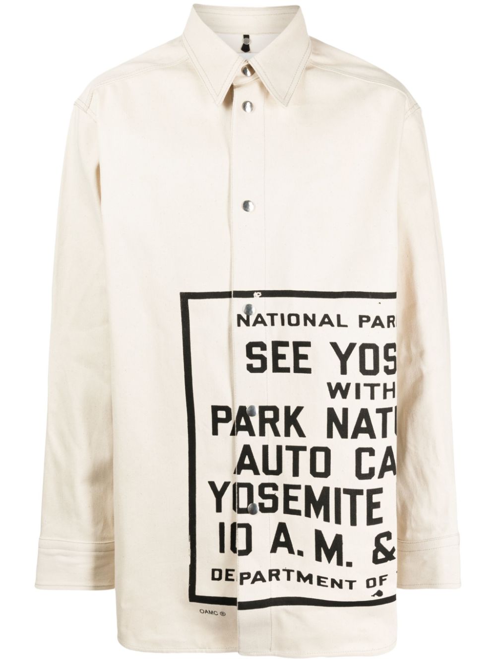 OAMC text-print cotton shirt - Neutrals von OAMC