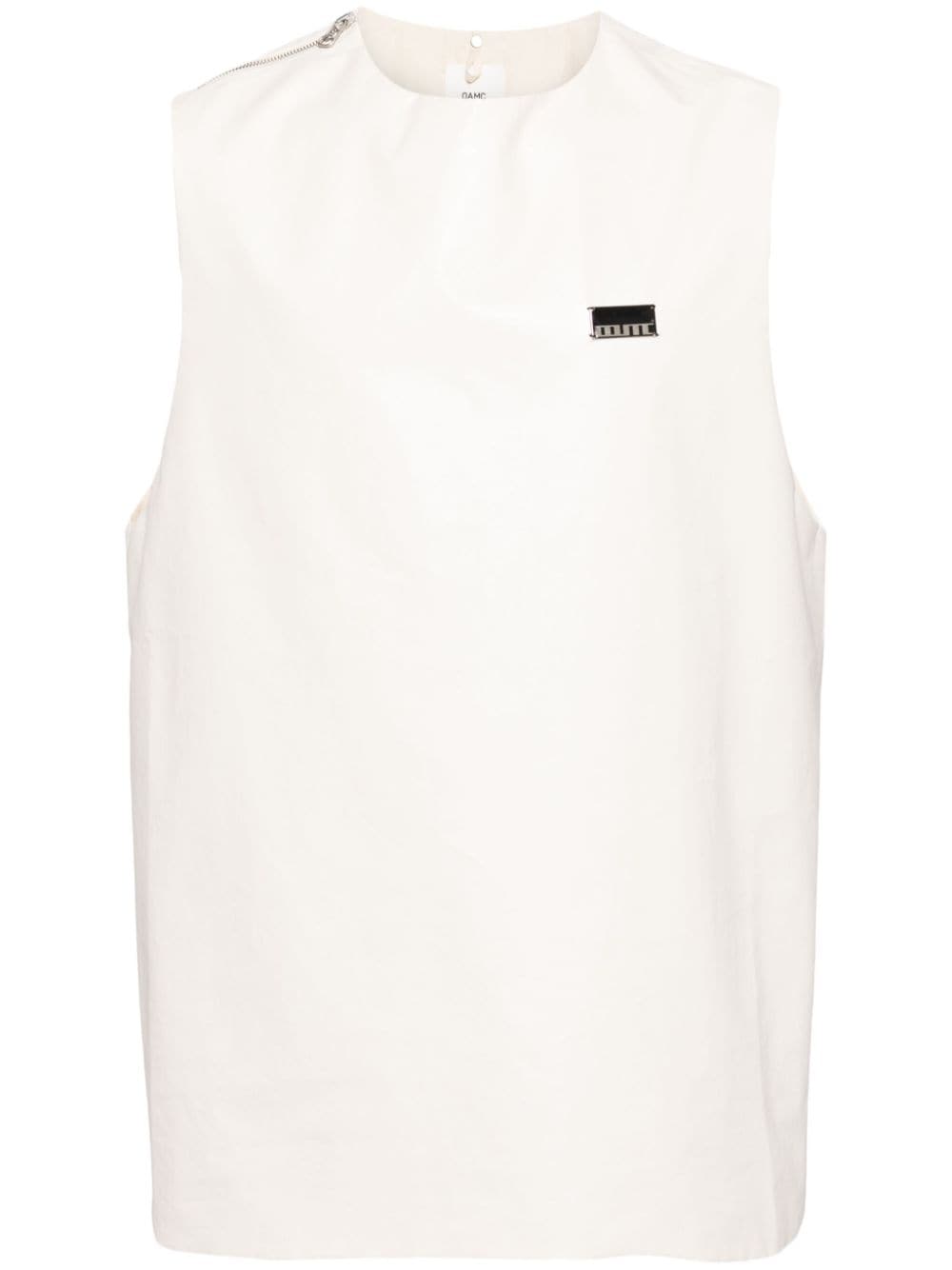 OAMC zipped cotton tank top - Neutrals von OAMC