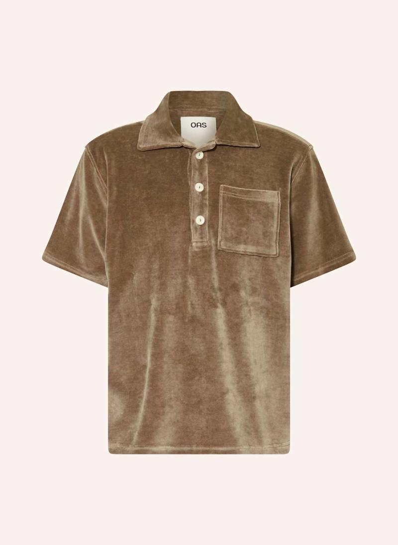 Oas Frottee-Poloshirt Morel braun von OAS