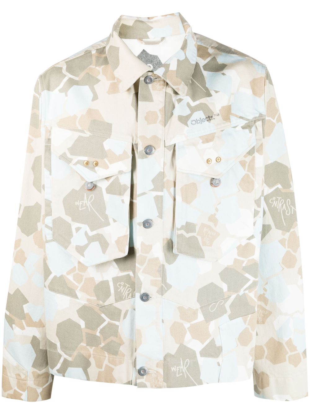 OBJECTS IV LIFE camouflage-pattern denim jacket - Neutrals von OBJECTS IV LIFE