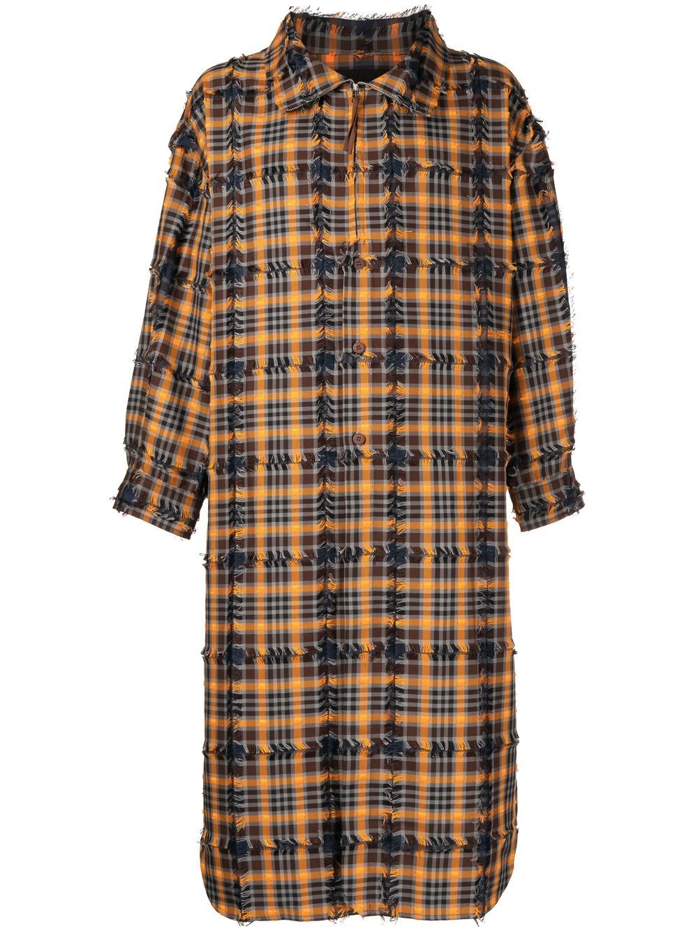 Off Duty Urdu checked frayed coat - Orange von Off Duty