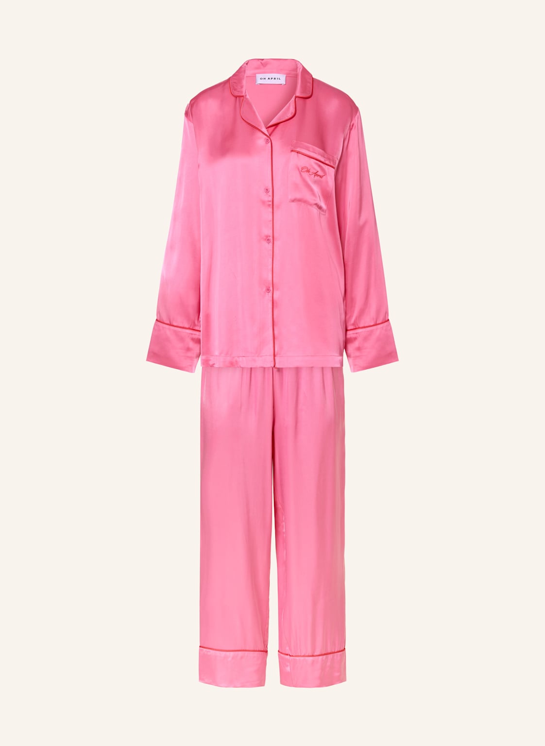 Oh April Schlafanzug Feja Aus Satin pink Oh April Schlafanzug Feja Aus Satin pink von OH APRIL