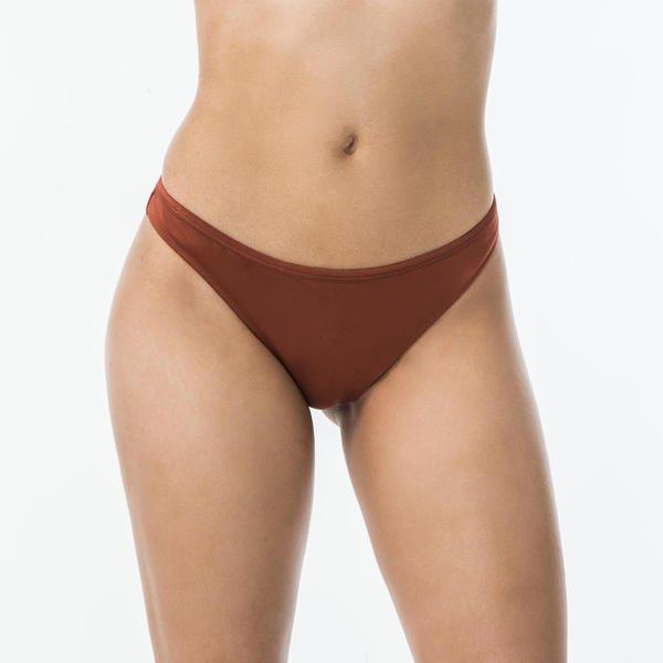 Tanga Swimsuit Bottoms Very High Leg Lulu - Bronze Damen Bronze 46 von OLAIAN