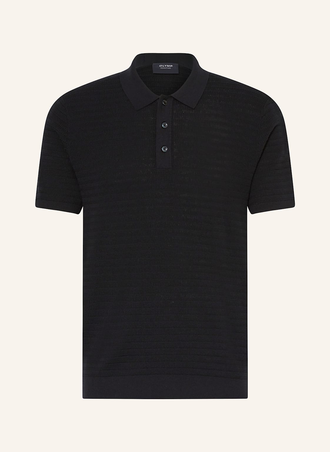 Olymp Signature Strick-Poloshirt schwarz von OLYMP SIGNATURE