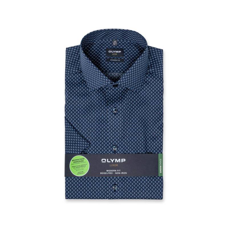 Hemd, Modern Fit, Kurzarm Herren Blau 39 von OLYMP