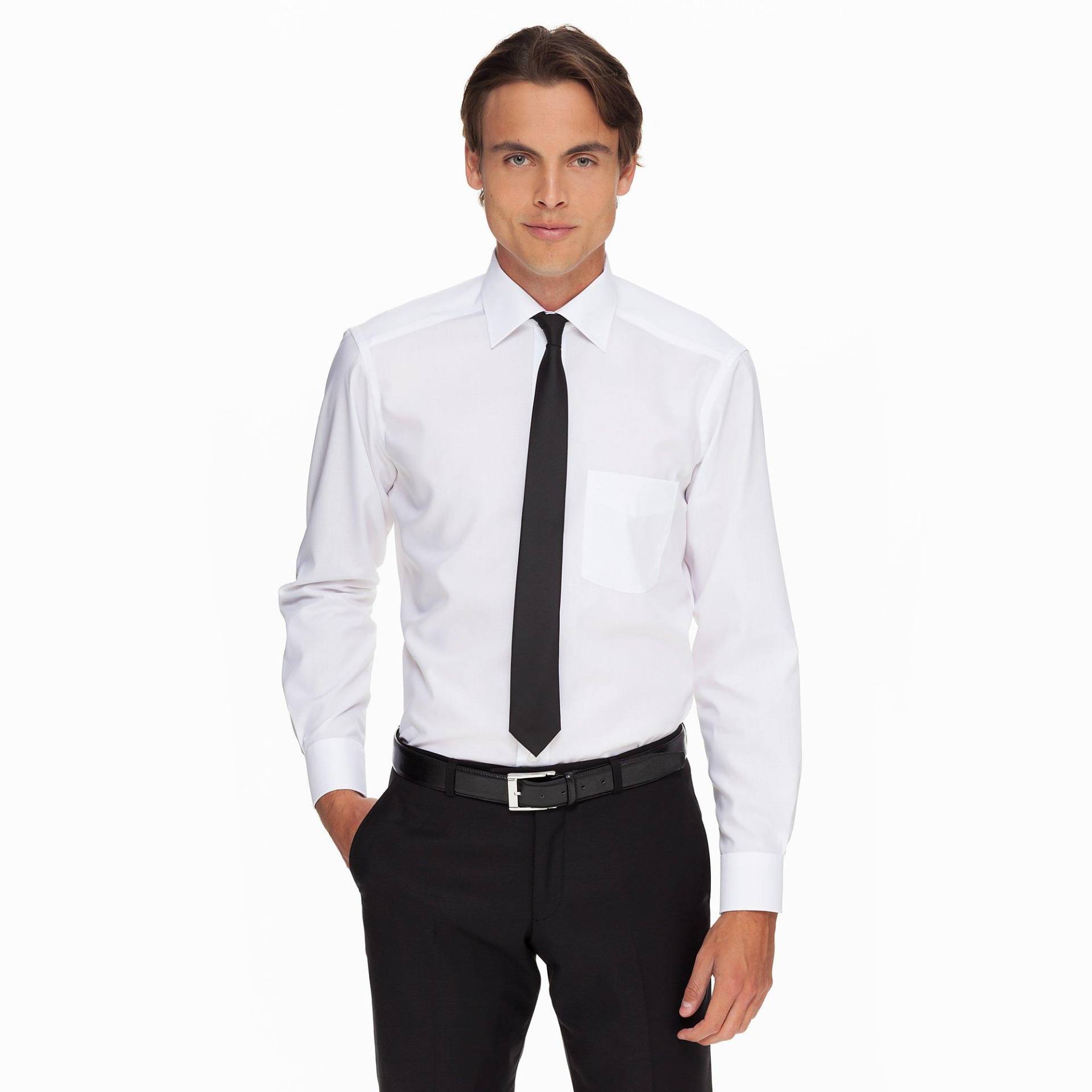 Hemd, Modern Fit, Langarm Herren Weiss 43 von OLYMP