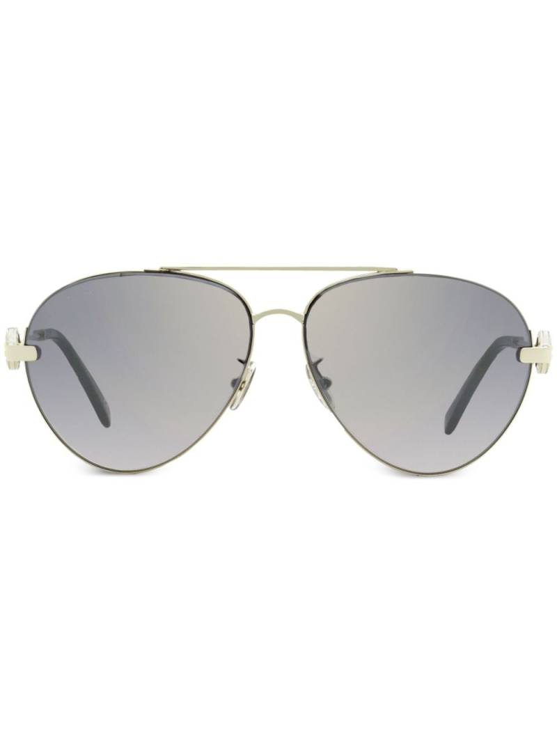 OMEGA EYEWEAR sculpted-arm navigator-frame sunglasses - Silver von OMEGA EYEWEAR