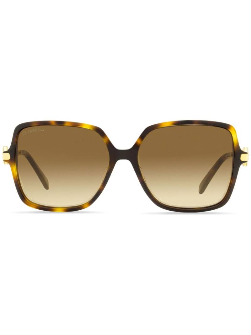 OMEGA EYEWEAR tortoiseshell-effect square-frame sunglasses - Brown von OMEGA EYEWEAR