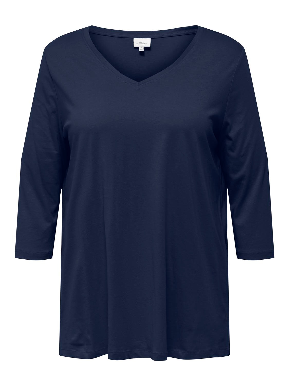 ONLY CARMAKOMA 3/4-Arm-Shirt »CARBONNIE LIFE 3/4 V-NECK A-SHAPE JRS« von ONLY CARMAKOMA