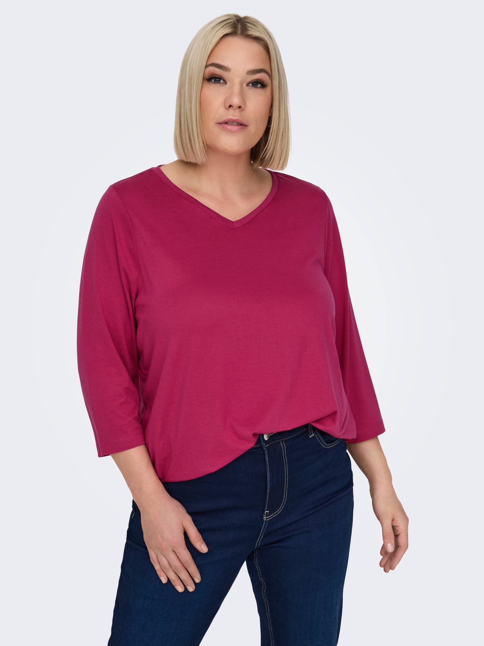 ONLY CARMAKOMA 3/4-Arm-Shirt »CARCARLINNE V-NECK 3/4 TOP JRS BF« von ONLY CARMAKOMA