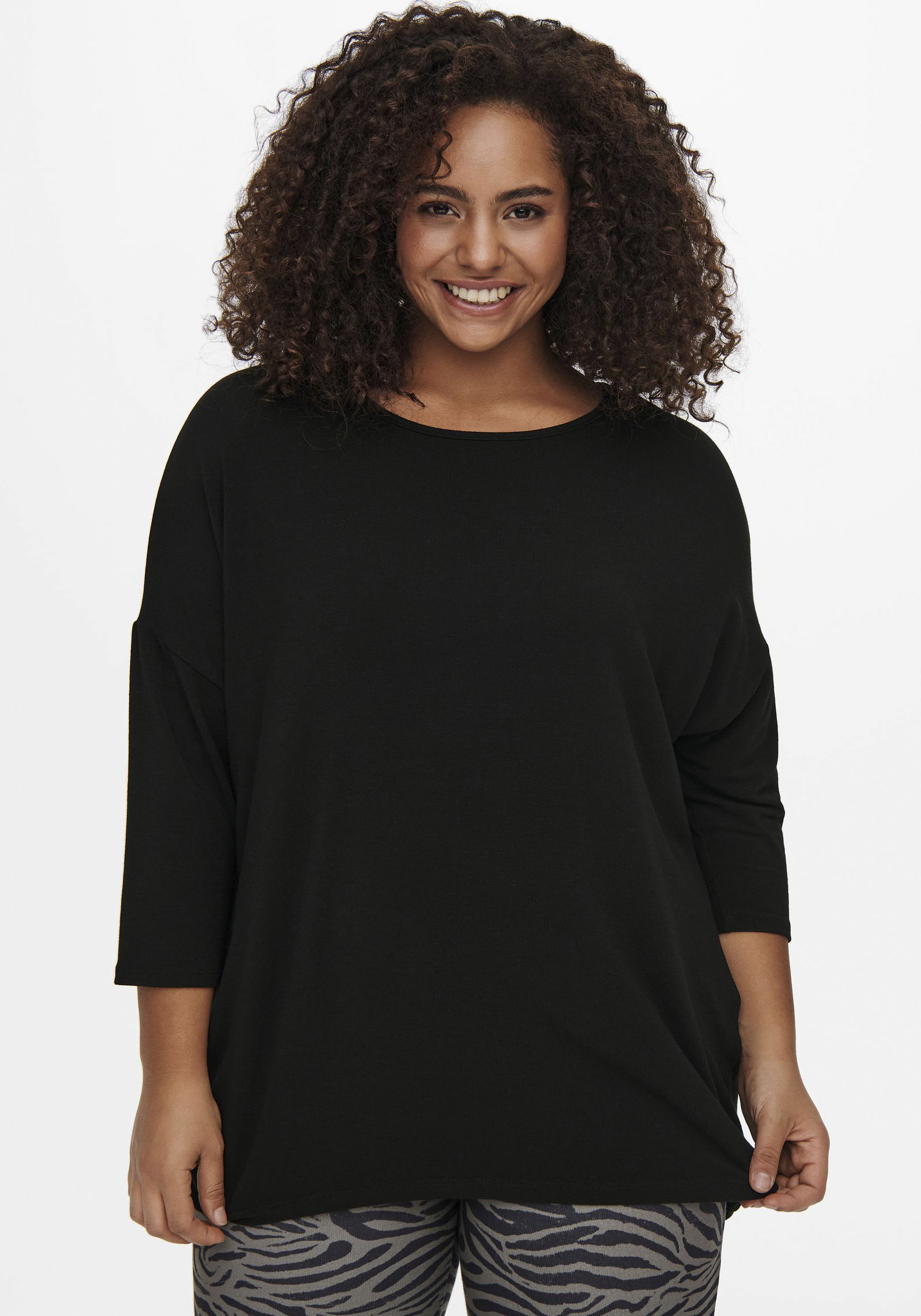 ONLY CARMAKOMA 3/4-Arm-Shirt »CARLAMOUR«, aus weichem Materialmix von ONLY CARMAKOMA